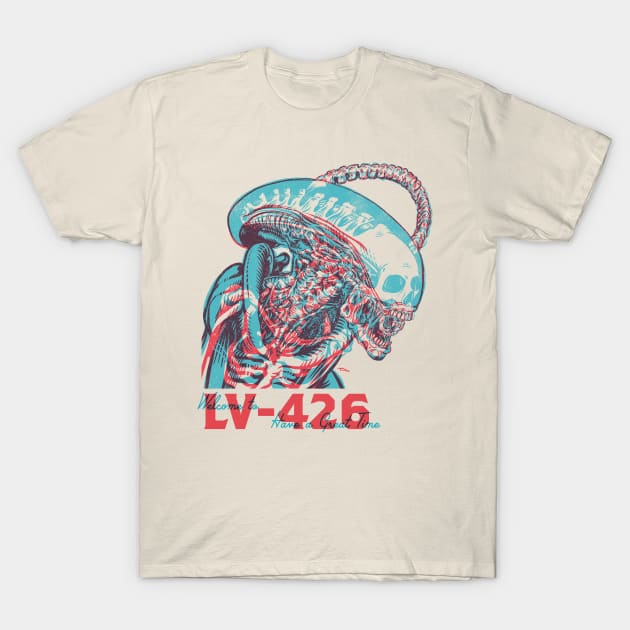 Welcome To LV-426 T-Shirt by Travis Knight